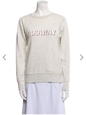 Isabel Marant Cream Sweatshirt with Pink Logo